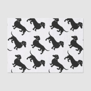 Niedliches schwarzes Dackel-Muster Seidenpapier