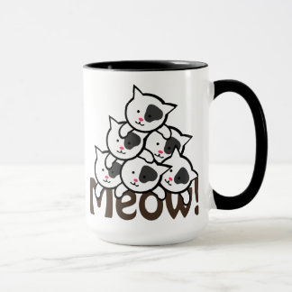 Niedliches Schwarzes der Katzen-(Meow) Tasse