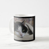 Niedliches Schwarzes Foto Monogramm Name Schwarz Kaffeetasse (Vorderseite Links)