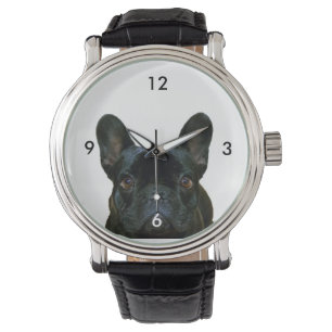 Niedliches Schwarzes Französisches Bulldogge Frenc Armbanduhr