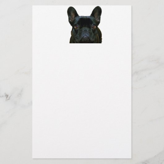 Niedliches Schwarzes Französisches Bulldogge Frenc Briefpapier (Vorderseite)