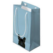 Niedliches Schwarzes Französisches Bulldogge Frenc Kleine Geschenktüte (Vorderseite Schrägansicht)