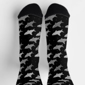 Niedliches Schwarzes Hai-Muster Socken (Oben)