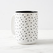 Niedliches Schwarzes Herzmuster Zweifarbige Tasse (Vorderseite Links)