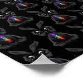 Niedliches Schwarzes Kaninchen mit Chakra-Rainbow- Poster (Ecke)