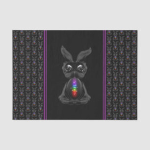 Niedliches Schwarzes Kaninchen mit Chakra-Rainbow- Seidenpapier
