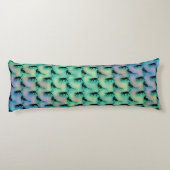 Niedliches schwarzes Katalogmuster auf blaugrüner  Seitenschläferkissen (Rückseite)