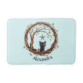 Niedliches Schwarzes Kätzchen beim Stern Badematte (Vorderseite)