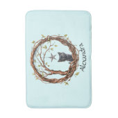 Niedliches Schwarzes Kätzchen beim Stern Badematte (Vorderseite Vertikal)