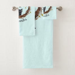 Niedliches Schwarzes Kätzchen beim Stern Badhandtuch Set