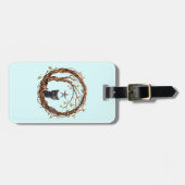 Niedliches Schwarzes Kätzchen beim Stern Gepäckanhänger (Vorderseite horizontal)