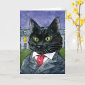 Niedliches Schwarzes Katzen Halloween, jede Ansich Karte (Gelbe Blume)