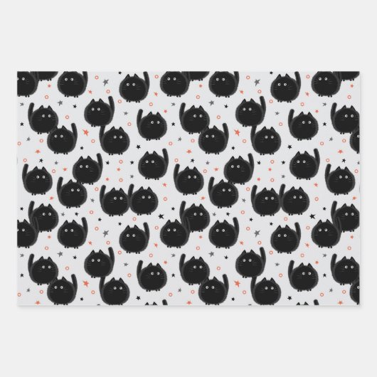 Niedliches Schwarzes Katzen-Hexenwasser-Halloween Geschenkpapier Set (Vorderseite 2)