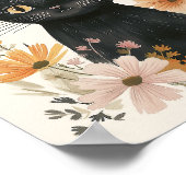 Niedliches Schwarzes KatzenHalloween Poster (Ecke)