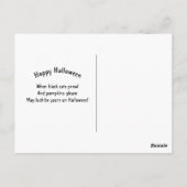 Niedliches Schwarzes Katzenmoon Graphisches Hallow Postkarte (Rückseite)