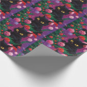 Niedliches Schwarzes Kitten und Weihnachtsbaum Geschenkpapier (Ecke)