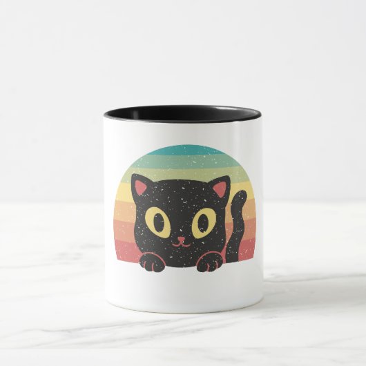 Niedliches schwarzes Kitty Tasse (Zentrum)
