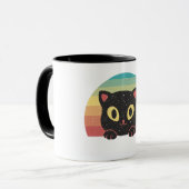 Niedliches schwarzes Kitty Tasse (Vorderseite Links)
