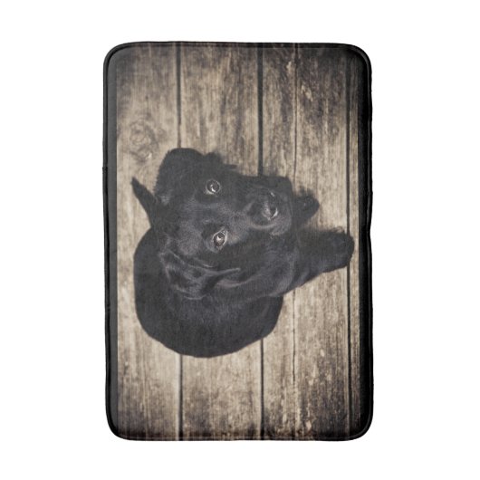 Niedliches Schwarzes Lab Badematte (Vorderseite Vertikal)