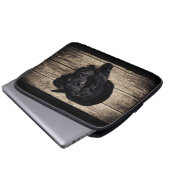 Niedliches Schwarzes Lab Laptopschutzhülle (Vorne Knopf)