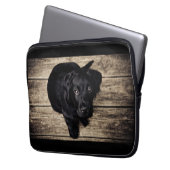 Niedliches Schwarzes Lab Laptopschutzhülle (Vorderseite Links)