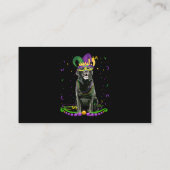 Niedliches schwarzes Labor Karnevalsmaske Mardi Gr Visitenkarte (Rückseite)