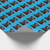 Niedliches schwarzes Labor Labrador Retriever Weih Geschenkpapier (Ecke)