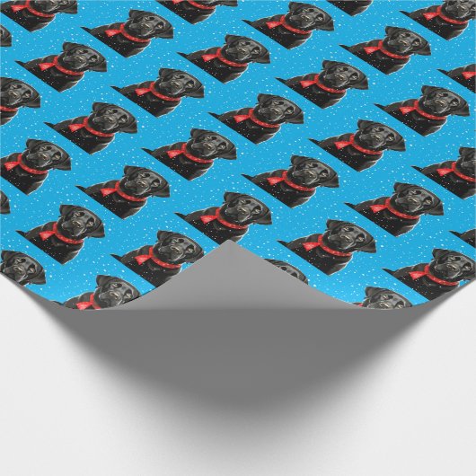 Niedliches schwarzes Labor Labrador Retriever Weih Geschenkpapier (Ecke)