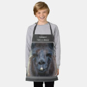 Niedliches Schwarzes Lama-Gesicht Personalisiert Schürze (Getragen)