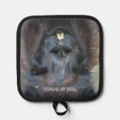 Niedliches Schwarzes Lama-Gesicht Personalisiert Topflappen (Vorderseite)