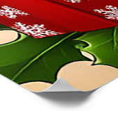 Niedliches Schwarzes Pony mit Weihnachtsmannmütze Poster (Ecke)