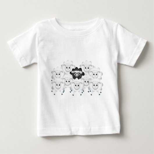 Niedliches Schwarzes Schaf Baby T-shirt (Vorderseite)