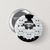 Niedliches Schwarzes Schaf Button (Vorne & Hinten)
