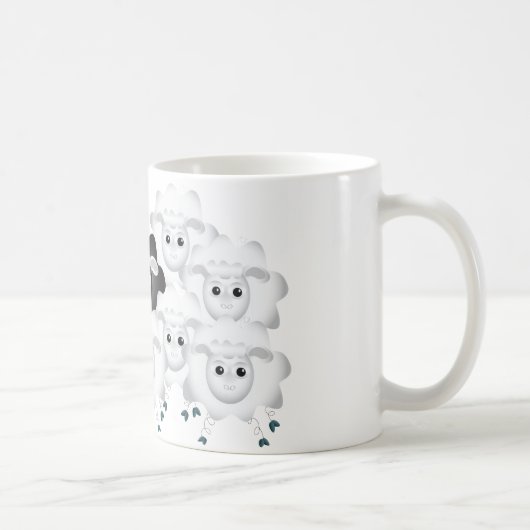 Niedliches Schwarzes Schaf Kaffeetasse (Rechts)