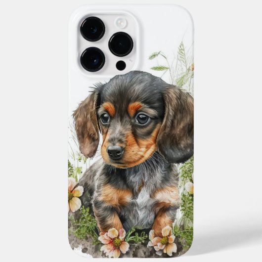 NIEDLICHES SCHWARZES TAN DACKEL PUPPY HUND Case-Mate iPhone HÜLLE (Rückseite)