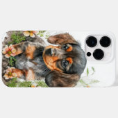 NIEDLICHES SCHWARZES TAN DACKEL PUPPY HUND Case-Mate iPhone HÜLLE (Rückseite (Horizontal))