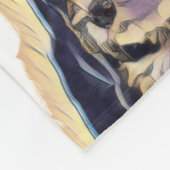 Niedliches Schwarzes Tan PopArt Bernedoodle Digita Fleecedecke (Ecke)