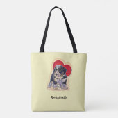Niedliches Schwarzes Tan PopArt Bernedoodle Digita Tasche (Rückseite)