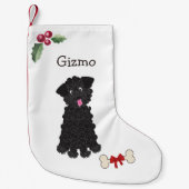 Niedliches Schwarzes Teacup Doodle Monogramm Kleiner Weihnachtsstrumpf (Vorderseite)