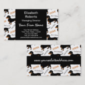 Niedliches Schwarzes und TAN-Dackel-Muster Visitenkarte (Vorne/Hinten)