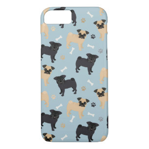 Niedliches Schwarzes und TAN-Mops-Muster Case-Mate iPhone Hülle