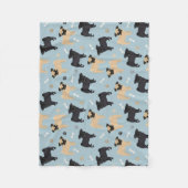 Niedliches Schwarzes und TAN-Mops-Muster Fleecedecke (Vorderseite)