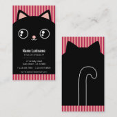 Niedliches schwarzes visitenkarte (Vorne/Hinten)