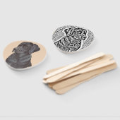 niedliches Schwarzfahhund-Portrait Fächer (Non-assembled)