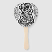 niedliches Schwarzfahhund-Portrait Fächer (Rückseite)