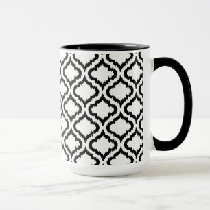 Niedliches Schwarzweiss-ikat Marokkanermuster Tasse