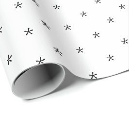 Niedliches Schwarzweiß-Schneeflocken-Muster Holida Geschenkpapier