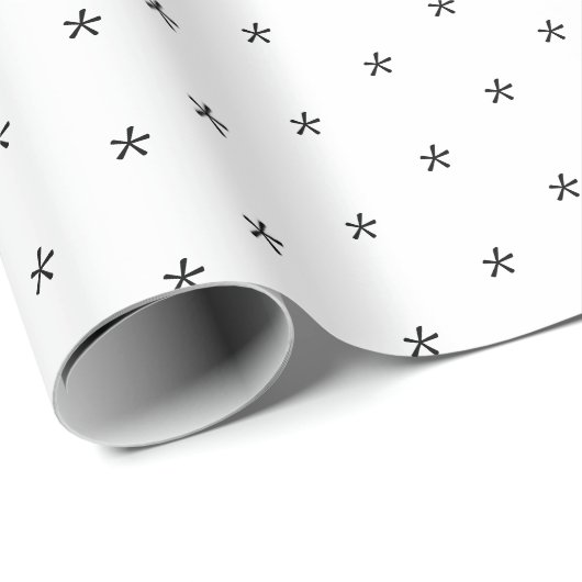 Niedliches Schwarzweiß-Schneeflocken-Muster Holida Geschenkpapier (Rolleneckpunkt)