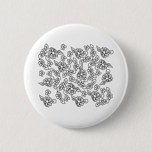 Niedliches Schwarzweißmuster Button (Vorderseite)