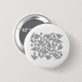 Niedliches Schwarzweißmuster Button (Vorne & Hinten)